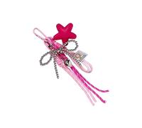 Wynrzyj Hermosos bolsos encanto colgante llavero estrella arcos cuerda trenzada llavero encanto para mochila monedero bolso accesorios de decoración, a