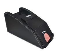 WYOERN Barajador de Cartas automático 2 en 1 Barajador de Cartas de Casino eléctrico para barajador de póquer clásico, el barajador de Cuero Negro de Alta Gama es portátil y Duradero