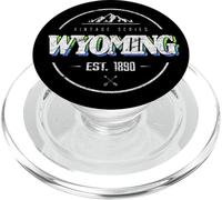 Wyoming Retro Vintage Montaña al Aire Libre Estado Gráfico PopSockets PopGrip para MagSafe