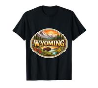 Wyoming Souvenir State Visitor Memorabilia Viajero Turístico Camiseta