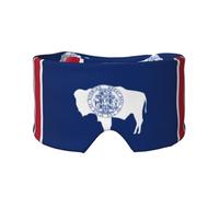 Wyoming State Flag - Antifaz ajustable para dormir y orejeras, diadema unisex para dormir de lado (26.8 x 4.3 pulgadas), cubierta cómoda para viajes en interiores y exteriores, para yoga