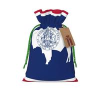 Wyoming State Flag Print Christmas Drawstring Holiday Candy Bag Christmas Sacos Reutilizables Bolsas de regalo de fiesta