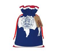 Wyoming State Flag Print Christmas Drawstring Holiday Candy Bag Christmas Sacos Reutilizables Bolsas de regalo de fiesta