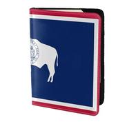 Wyoming State Flag - Soporte para pasaporte con impresión de bandera del estado de Wyoming, artículos esenciales de viaje, cartera antirrobo para tarjetas y pasaportes, tamaño para adaptarse a todos