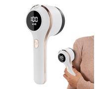 WYOSMALL Quitapelusas Eléctrico, Portátil y Recargable, para Ropa y Ropa de Cama, con Pantalla LED, 3 Velocidades Ajustables, 6 Cuchillas, Carga USB (Blanco)
