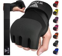 WYOX Bandas de Gel para Boxeo, MMA, Kickboxing, EZ-Off & On, Almohadillas de Nudillos con protección de muñeca, para Hombres, Mujeres, jóvenes (Negro, L-XL)