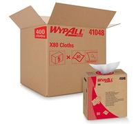 WypAll 05930 X80 - Paños con HIDROKNIT, 9,1 x 16,8, color rojo, caja emergente, 80 por caja (caja de 5 cajas)