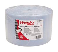 WypAll 7317 L20 - Rollo Jumbo de paños de celulosa para tareas de mantenimiento, extralargo, 2 capas, azul (1 rollo x 1000 hojas)