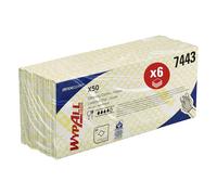 WypAll Paños de limpieza con código de color X50 Critical Clean 7443 - Paños de limpieza amarillos - 6 paquetes x 50 paños con código de color interplegados (300 en total)