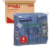 WypAll Paños de Microfibra 8395, azul, Trapos de Limpieza, 4x6 | Paños WypAll reutilizables, para resistencia alta, hasta 300 lavados por paño, 40 x 40 cm, 24 Paños