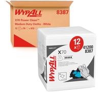 WypAll X70 Paños de Limpieza 8387, Plegados, 1 Capa, Fuertes y Resistentes, 12 Paquetes x 76 Paños (912 total)