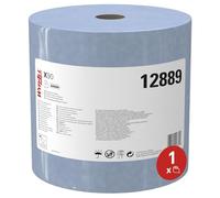Wypall X90 Power Clean Paños 12889, Compatibles con Dispensadores Kimberly-Clark, 1 Rollo de 450 Paños Azules de 2 Capas