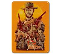 WYPrefer Clint Eastwood - Placa metálica de metal con diseño de vaquero del oeste, estilo vintage, para pub, club, cafetería, bar, hogar, decoración de pared, póster retro de 8 x 12 pulgadas