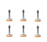 WYQXTY Pies niveladores Ajustables para Muebles, Patas niveladoras Ajustables M12 M16 Naranjas (6 Unidades) for maquinaria de Muebles(80X16X100mm)