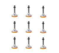 WYQXTY Pies niveladores Ajustables para Muebles, Patas niveladoras de 80 mm, Varios tamaños de Tornillos, Paquete de 9, Color Naranja(80X16X200 mm)