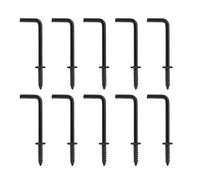 WYQXTY Tornillos con gancho en forma de L Ganchos Autorroscantes En Forma De L 4.7x1.5cm Multicolor 10/20/30uds(Black,10PCS)