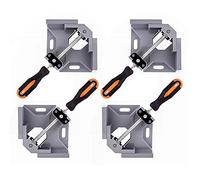 WYQYQ 4 abrazaderas de esquina - Abrazaderas de madera de ángulo recto de 90 grados para carpintería, con mandíbula oscilante ajustable, marco de aleación de aluminio, para soldadura, carpintería de