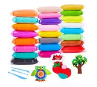 WYRGQIQN Air Dry Clay Arcilla polimérica 24 colores Modelado Clay Set Air Dry Magic Putty Autodurante Set de arcilla ultraligera con herramientas.