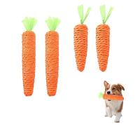 WYRGQIQN Durable Masticable Cuerda de Zanahoria，Juguete de Masticación para Perros Pequeños - Set de 4 Carrotas Interactivas con Sonido y Tamaño Ajustable para Mascotas Medianas y Pequeñas