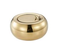 WYRMB Posacenere In Acciaio INOX Spesso, Grande, Antivento, Portatile, per Interni Ed Esterni, per Bar, Soggiorni, Camere Da Letto, ECC., Portacenere In 3 Colori,Oro-L