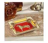 WYRMB Posacenere In Ceramica con Motivo A Vassoi per Sigari, Posacenere Creativo Da Tavolo, Posacenere 21 * 17 Cm 8,2 * 6,6 Pollici per Casa/Ufficio/Bar, Portacenere,Cavallo da Guerra Rosso