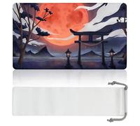 Wyrmspire Blood Moon Torii Gate (Bordes cosidos) - Alfombra de Juego MTG - Compatible con la Alfombra de Juego Magic The Gathering - Alfombras de Juego TCG Premium y Accesorios MTG