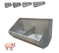 WYRNOBRX Comedero Metálico En Forma De Artesa Inoxidable, Comederos Grandes Pollos Rejilla Facilitar La Limpieza Comedero Jabali Artesa De Acero para Aves De Corral,Plata,L70*H34*W30