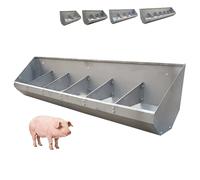 WYRNOBRX Comedero Metálico En Forma De Artesa Inoxidable, Comederos Grandes Pollos Rejilla Facilitar La Limpieza Comedero Jabali Artesa De Acero para Aves De Corral,Plata,L180*H34*W30