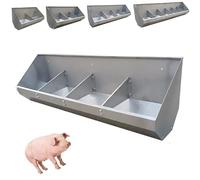 WYRNOBRX Comedero Metálico En Forma De Artesa Inoxidable, Comederos Grandes Pollos Rejilla Facilitar La Limpieza Comedero Jabali Artesa De Acero para Aves De Corral,Plata,L120*H34*W30