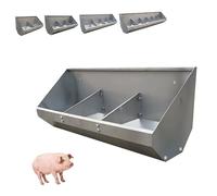 WYRNOBRX Comedero Metálico En Forma De Artesa Inoxidable, Comederos Grandes Pollos Rejilla Facilitar La Limpieza Comedero Jabali Artesa De Acero para Aves De Corral,Plata,L90*H34*W30
