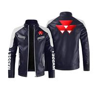 WYSTEN Abrigo Hombre Invierno MAS-SEY FER-GUSON, Cazadora Piel Capucha Impermeable a Prueba de Viento, Chaqueta Piel Moto con Cuello, Chaqueta de motocicleta(Cyan,XXL)