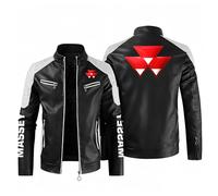 WYSTEN Abrigo Hombre Invierno MAS-SEY FER-GUSON, Cazadora Piel Capucha Impermeable a Prueba de Viento, Chaqueta Piel Moto con Cuello, Chaqueta de motocicleta(Black,L)