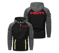 WYSTEN Chaqueta con capucha cremallera hombre Para Hi-l-ti, Mis.to algodón suave, Para otoño, invierno y días fríos, Protege(Black,3XL)