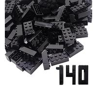 WYSWYG Juego de 140 Bloques de construcción - 2x4 Piedras clásicas, compatibles con Las Mejores Marcas, para niños y Amantes de Moc - Negro