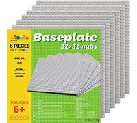 WYSWYG Juego de 6 placas de base de 25,4 cm (25,4 cm), diseño clásico cuadrado plano de calle de una cara para juguetes infantiles de aprendizaje,Un solo lado