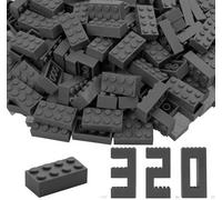 WYSWYG Juego de Bloques de construcción - Compatible, Regalo para niños y niñas, Gris Oscuro