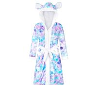 WYTbaby Albornoz con capucha para niñas, bata de baño de forro polar suave para niños, albornoz de toalla de rizo para niños, diseño 3D de animales, albornoz para niñas de 4 a 14 años, 7-9 años