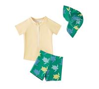WYTbaby Ropa UV Traje de baño para bebé niño de dos piezas manga corta natación bañador pantalones cortos ropa de protección UV 3 meses - 3 años, amarillo, 2-3 Años
