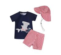 WYTbaby Ropa UV Traje de baño para bebé niño de dos piezas manga corta natación bañador pantalones cortos ropa de protección UV 3 meses - 3 años, rojo, 18-24 meses