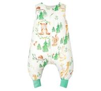 WYTbaby Saco De Dormir Con Pies 1,0 Tog, 100% Algodón Saco Dormir Bebe Todo El Año Para Niños y Niñas, 70 Cm (Altura Del Bebé 65-80 Cm)