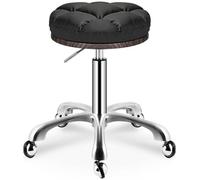 WYUYIWH Taburete con ruedas, redondo, resistente, para masaje y salón de belleza, giratorio, ajustable