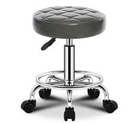 WYUYIWH Taburete redondo con ruedas y reposapiés, silla giratoria ajustable con ruedas y reposapiés, taburete de escritorio de tienda con ruedas y altura ajustable, taburete de escritorio, spa, salón