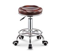 WYUYIWH Taburete sobre ruedas, redondo, hidráulico, ajustable, giratorio, 360°, taburete de salón con ruedas Hello
