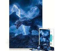 Wyvern Blanco en tormenta Rompecabezas para Adolescentes 1000 Piezas Mejora la Mente Juego Tamaño Uniforme Piezas precisas Diversión Familiar Actividad Nocturna (50x75cm)