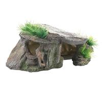 Wyvix 2 Cuevas y escondites for Acuario, Rocas Pesadas realistas for peceras con Pendiente de Plataforma for Tomar el Sol, Cueva inerte for Ocultar Reptiles for decoración en Esquina(B)