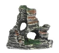 Wyvix 2 Cuevas y escondites for Acuario, Rocas realistas for peceras con Pendiente de Plataforma for Tomar el Sol, Cueva inerte for esconder Reptiles for decoración en Esquina, 11,5x6x11cm(C)