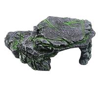 Wyvix 2 Cuevas y escondites for acuarios, Rocas realistas for peceras con Plataforma for Tomar el Sol, Cueva inerte for esconder Reptiles for decoración de en Esquina, 25x16x8cm