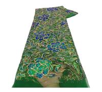 Wyvix 5 yardas de malla encaje bordada tela lentejuelas estilo étnico del Sudeste Asiático for vestido actuación(Green)