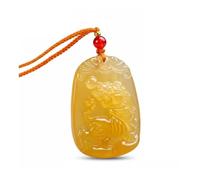 Wyvix Colgante de la deidad guardiana del zodíaco jade amarillo, amuleto Buda patrón tallado 10 g, collar Feng Shui que atrae riqueza(Tiger)