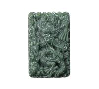 Wyvix Collar con colgante de dragón Jade Natural Hetian, joyería amuleto del zodiaco piedra verde oscura tallada a mano